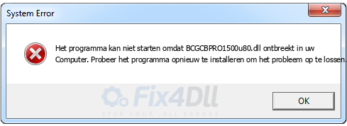 BCGCBPRO1500u80.dll ontbreekt