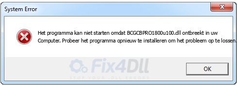 BCGCBPRO1800u100.dll ontbreekt