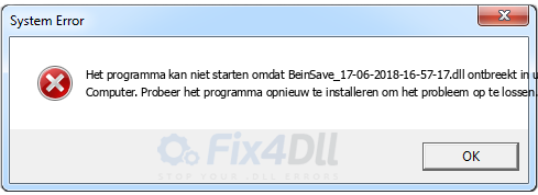 BeinSave_17-06-2018-16-57-17.dll ontbreekt