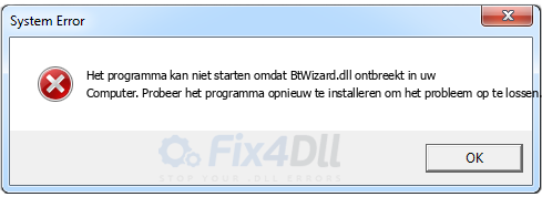 BtWizard.dll ontbreekt