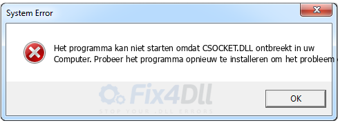 CSOCKET.DLL ontbreekt