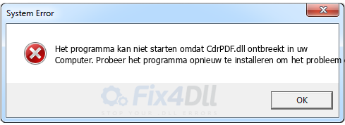 CdrPDF.dll ontbreekt
