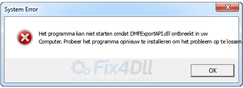 DMFExportAPI.dll ontbreekt