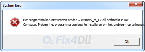 GDFBinary_cs_CZ.dll ontbreekt