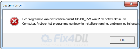 GFSDK_PSM.win32.dll ontbreekt