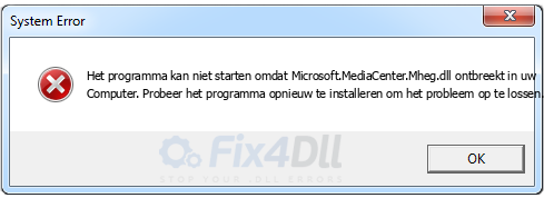 Microsoft.MediaCenter.Mheg.dll ontbreekt