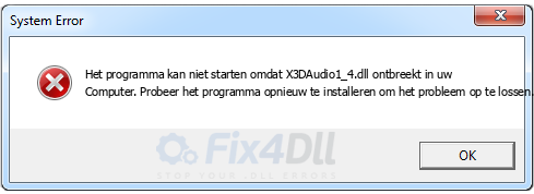 X3DAudio1_4.dll ontbreekt