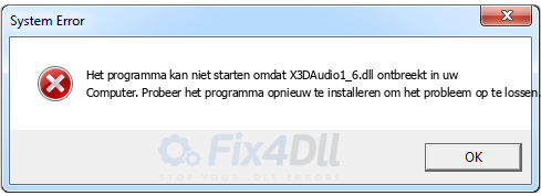 X3DAudio1_6.dll ontbreekt