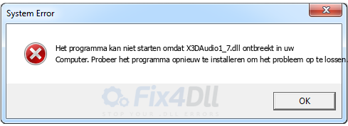 X3DAudio1_7.dll ontbreekt