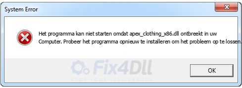 apex_clothing_x86.dll ontbreekt