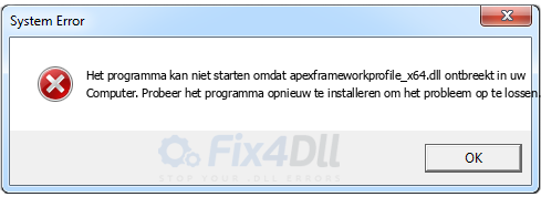 apexframeworkprofile_x64.dll ontbreekt