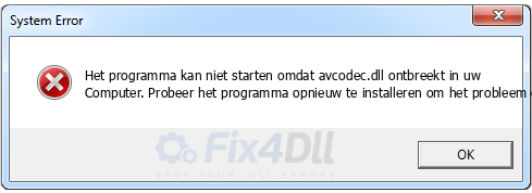 avcodec.dll ontbreekt