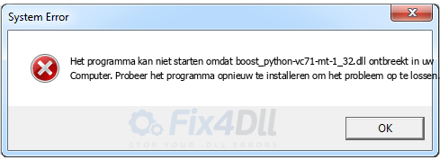 boost_python-vc71-mt-1_32.dll ontbreekt