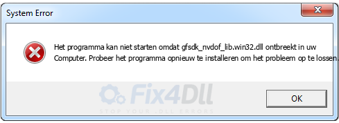 gfsdk_nvdof_lib.win32.dll ontbreekt