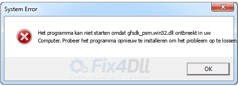 gfsdk_psm.win32.dll ontbreekt