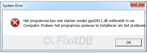 gpuDX11.dll ontbreekt