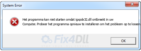 igxpdx32.dll ontbreekt