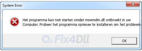 mswmdm.dll ontbreekt