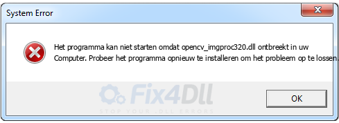 opencv_imgproc320.dll ontbreekt