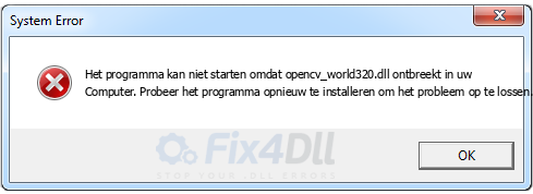 opencv_world320.dll ontbreekt
