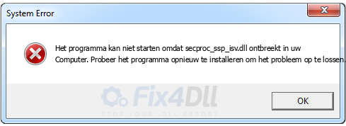 secproc_ssp_isv.dll ontbreekt