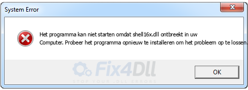 shell16x.dll ontbreekt