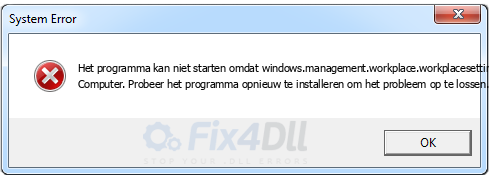 windows.management.workplace.workplacesettings.dll ontbreekt